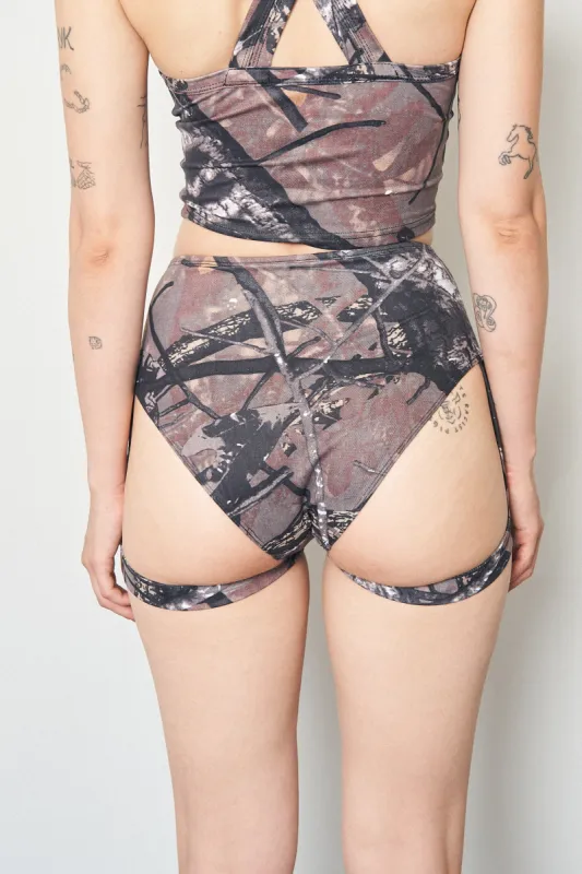 1 left - Forest Camo High Waist Garter Bikini Bottom sold by Fashion Brand Company