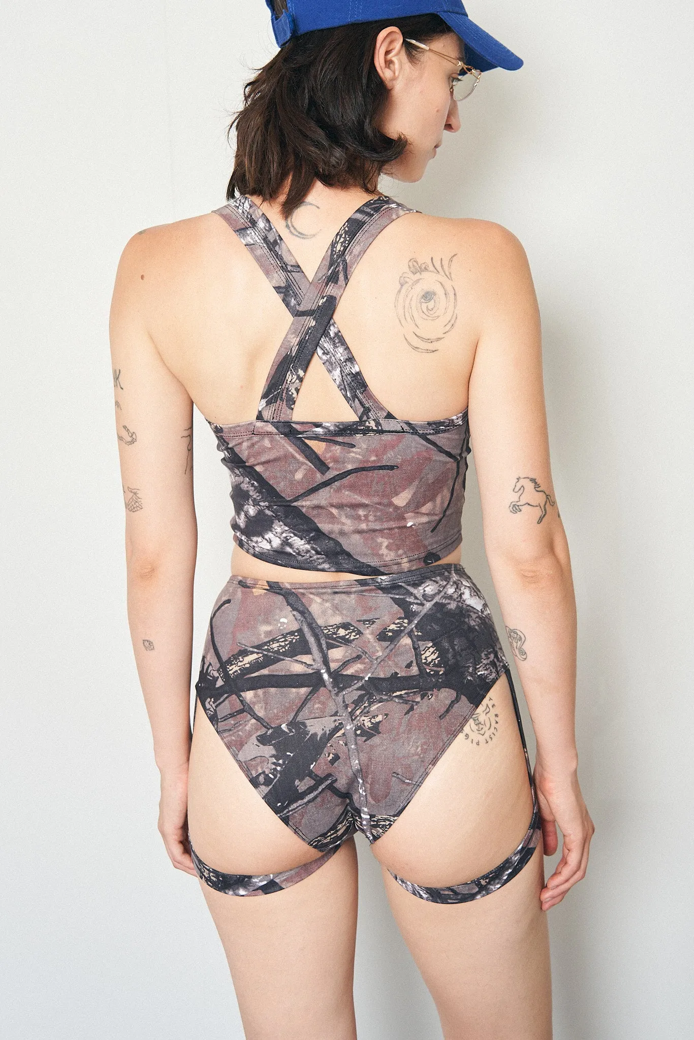 1 left - Forest Camo High Waist Garter Bikini Bottom sold by Fashion Brand Company product image thumbnail 3