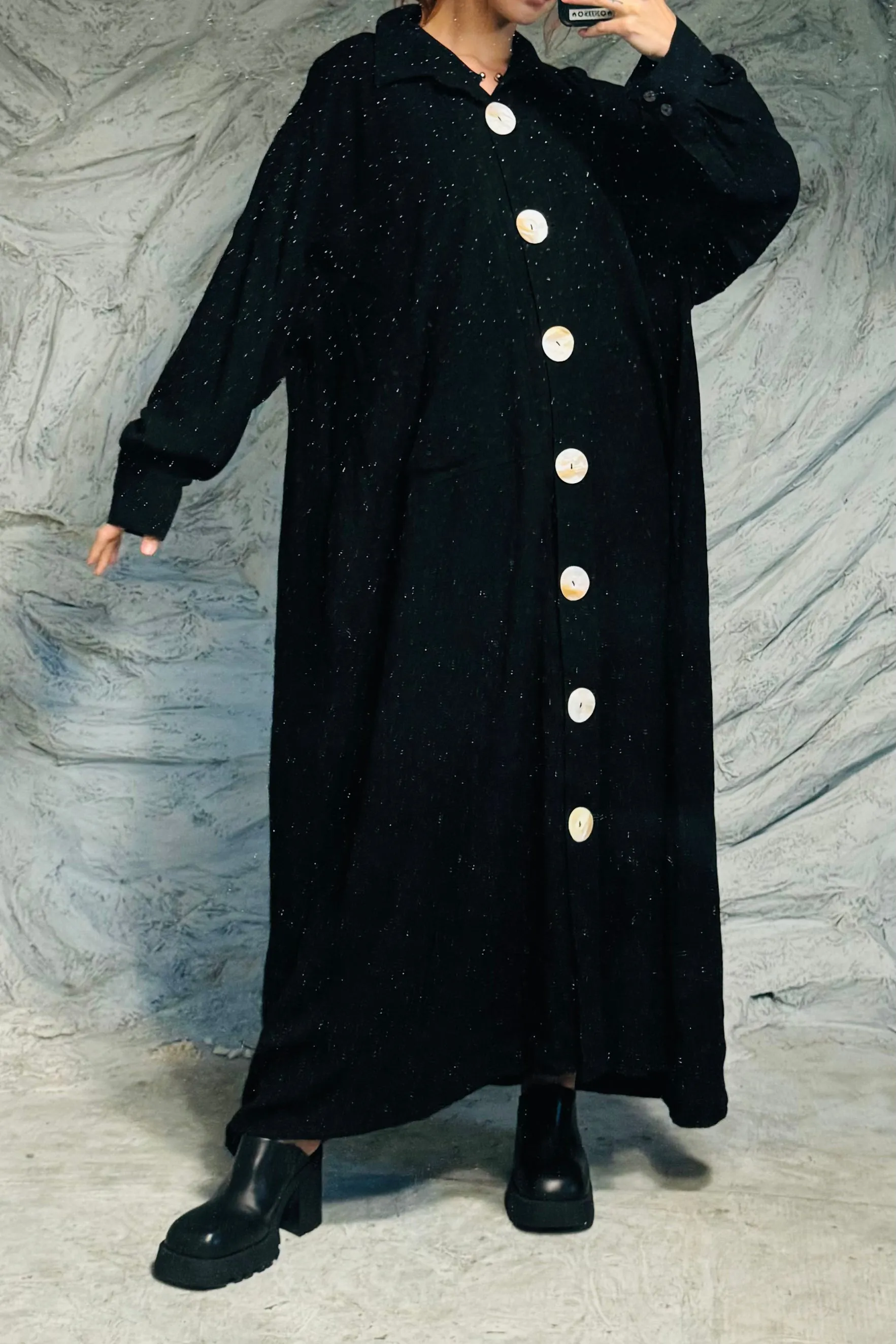 SAMPLE #107 - S-2X Oversized Linen Shirt Dress sold by Fashion Brand Company