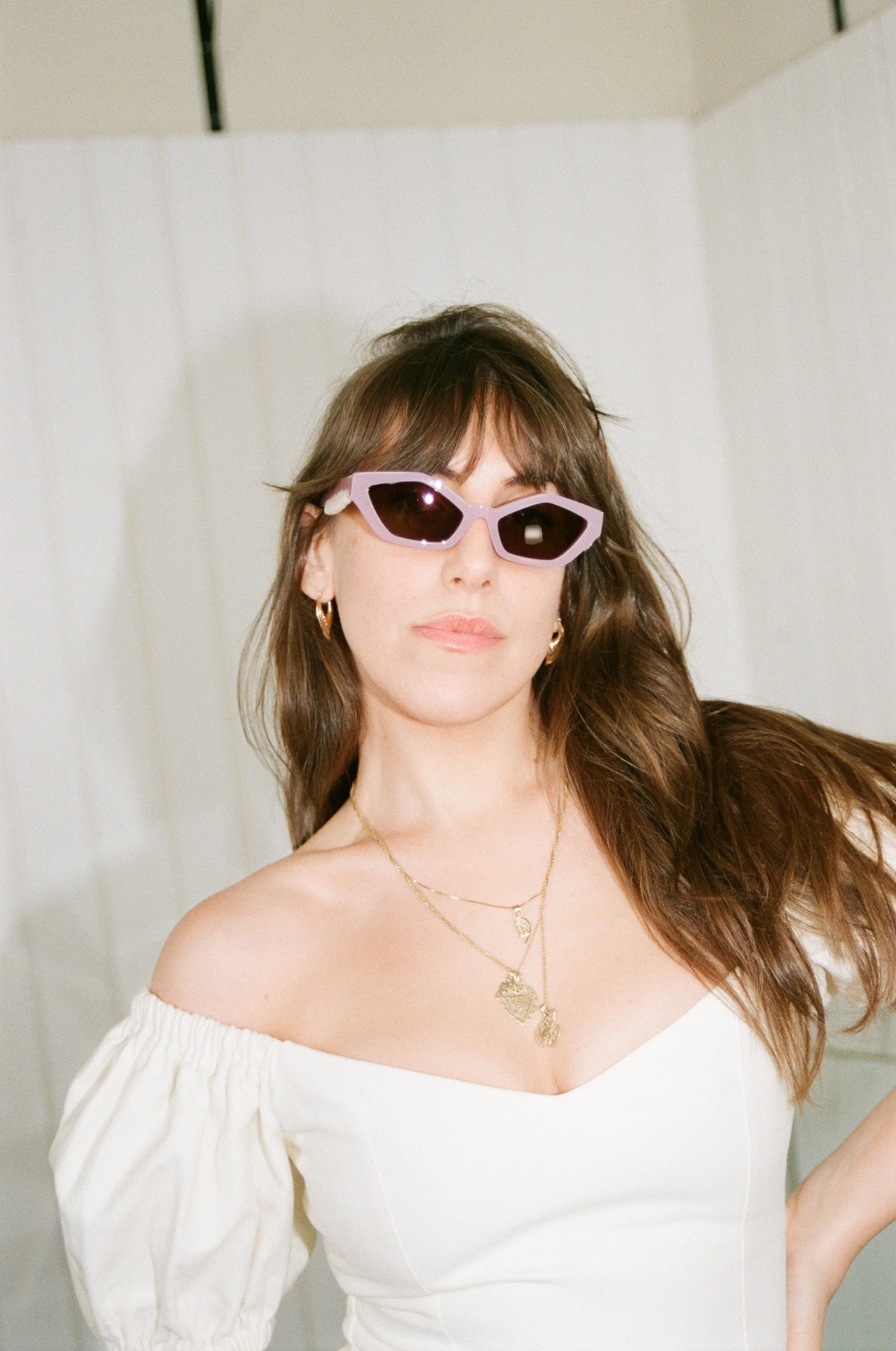 Angular Cat Eye Teeth Sunglasses Pink sold by Fashion Brand Company product image thumbnail 2