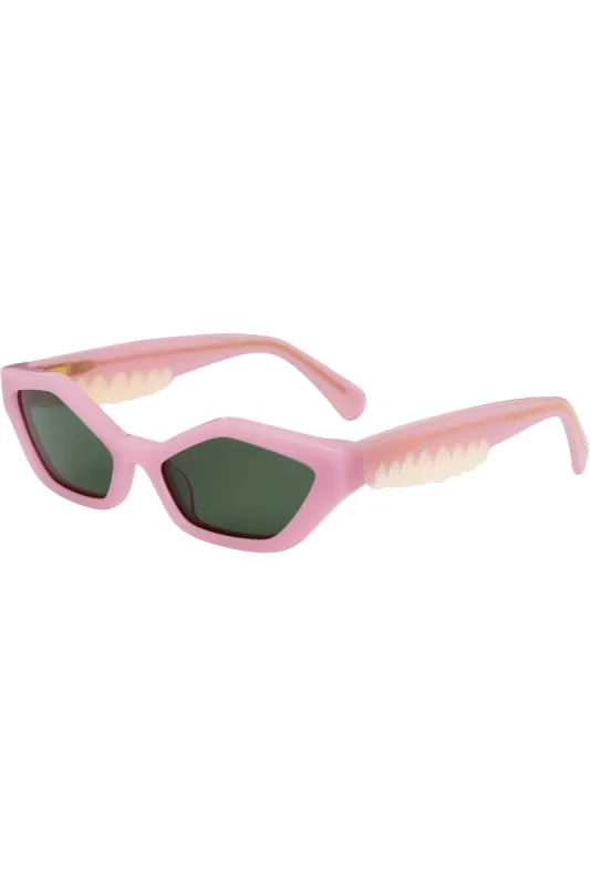Angular Cat Eye Teeth Sunglasses Pink sold by Fashion Brand Company