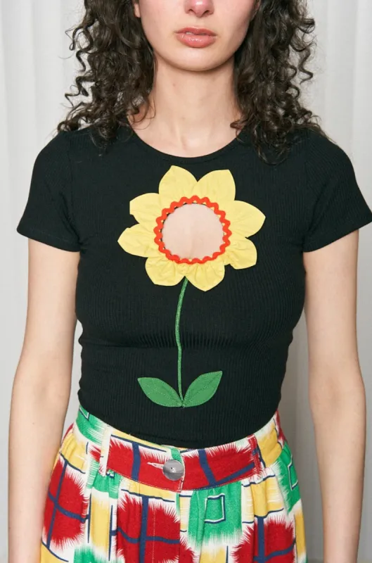 Daisy Cut Out Tencel Tee made by Fashion Brand Company