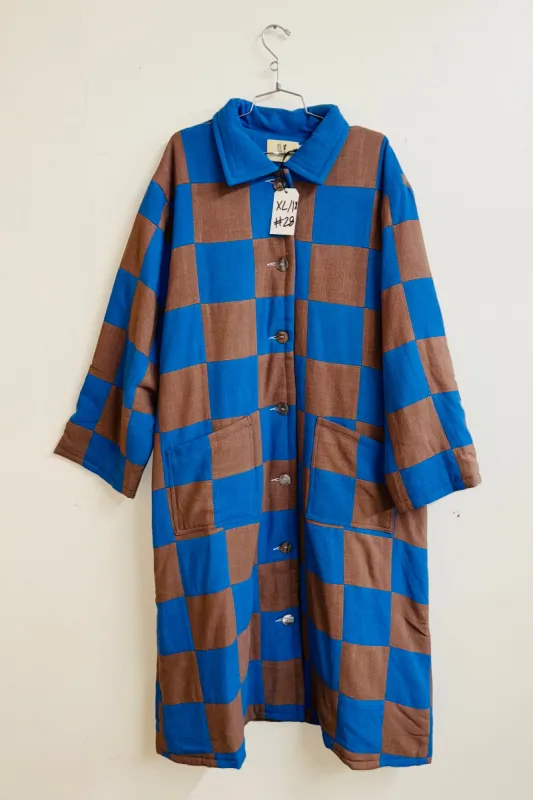 Scrap #28 Blue/Brown Chessboard Coat XL/1X made by Fashion Brand Company