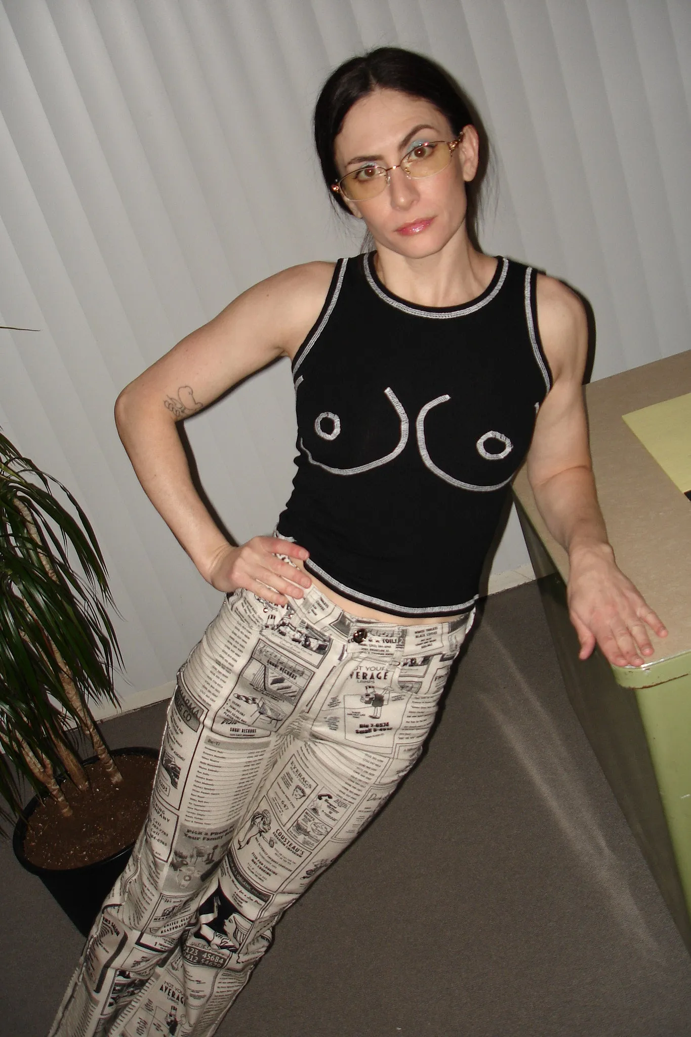 Boob Seam Black Rib Tencel Tank sold by Fashion Brand Company product image thumbnail 2