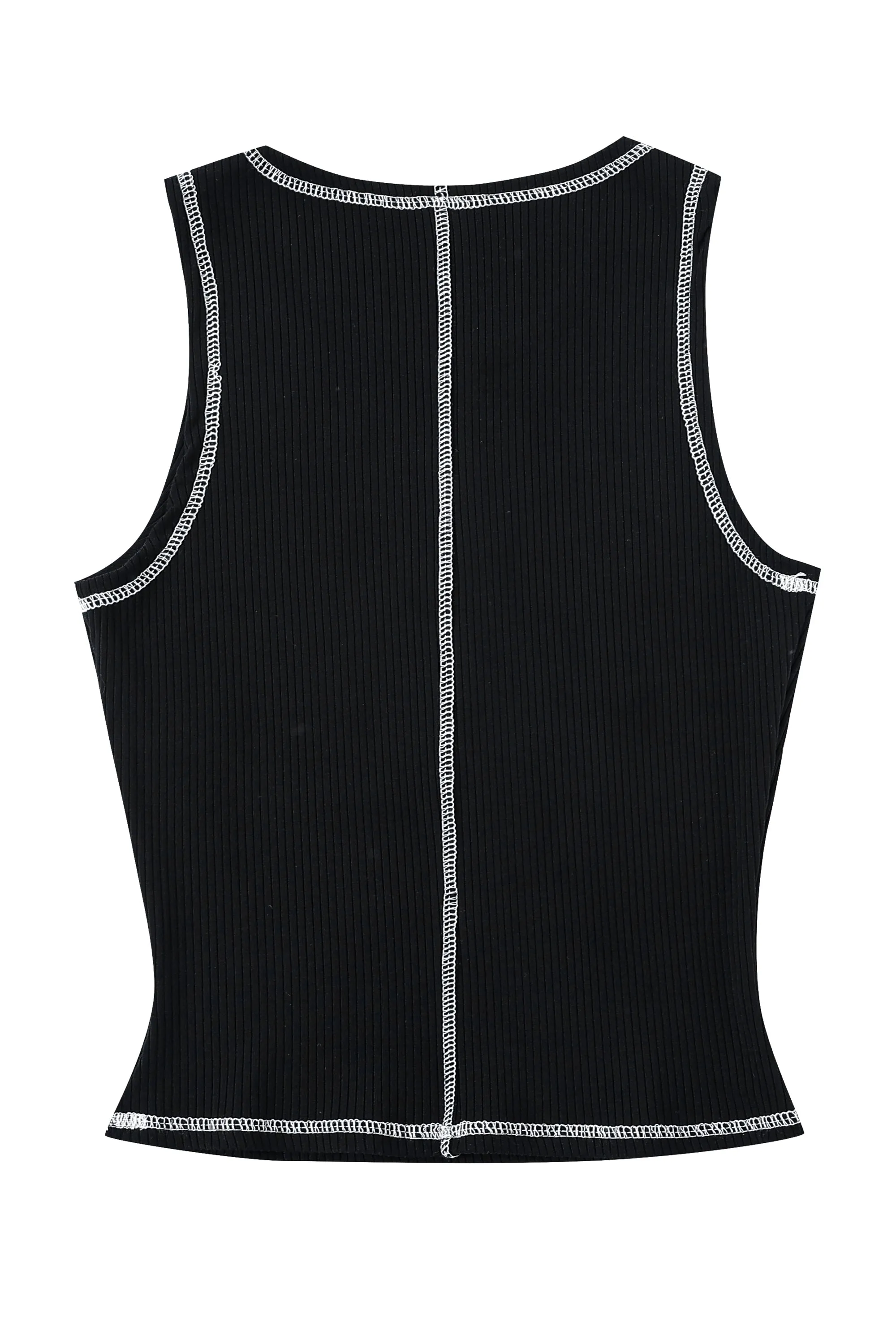 Boob Seam Black Rib Tencel Tank sold by Fashion Brand Company product image thumbnail 4