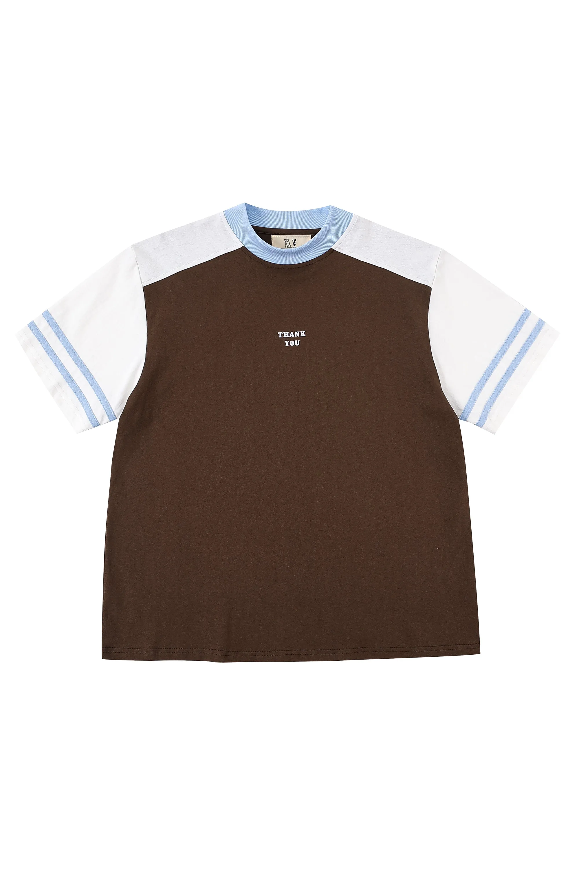 2 left - Unisex THANK YOU Brown/Blue Athletic T-Shirt sold by Fashion Brand Company product image thumbnail 3