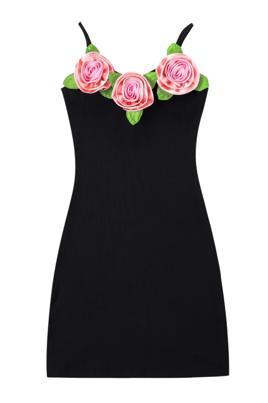 6 Pink Roses Mini Tencel Rib Dress sold by Fashion Brand Company