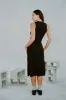 Hole-y Black Tencel Rib Midi Dress sold by Fashion Brand Company