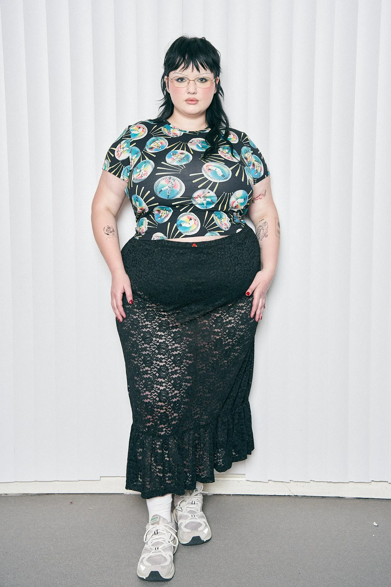 Black Rose Lace Rosette Skirt sold by Fashion Brand Company product image thumbnail 4