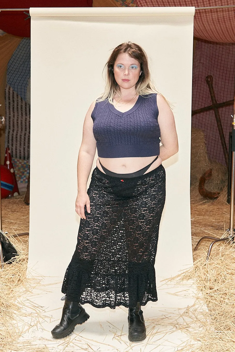 Black Rose Lace Rosette Skirt sold by Fashion Brand Company