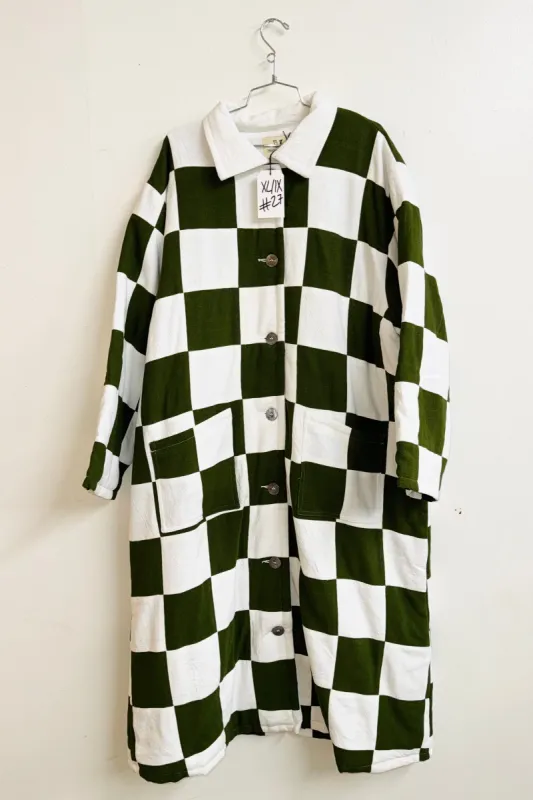 Scrap #27 White/Moss Chessboard Coat XL/1X sold by Fashion Brand Company