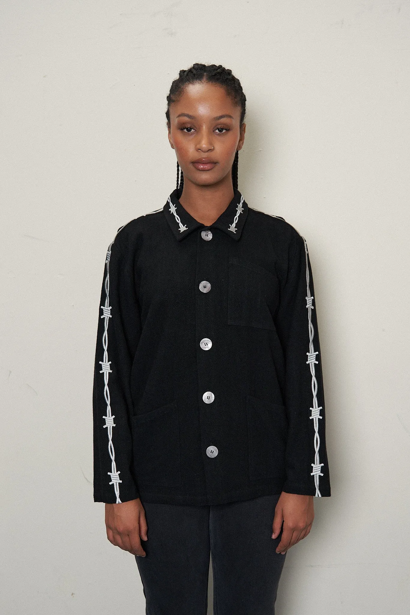 Unisex Pammy Linen Chore Jacket sold by Fashion Brand Company product image thumbnail 2