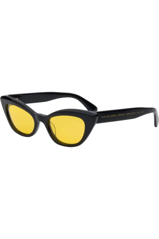 Cat Eye Sunglasses Black/Yellow sold by Fashion Brand Company
