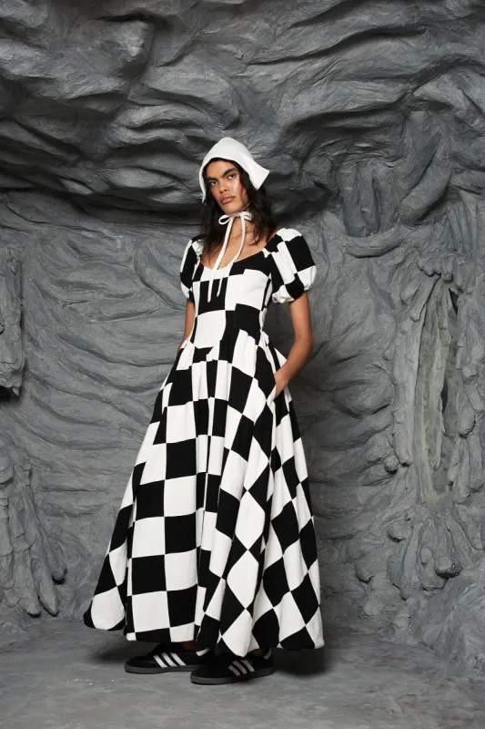1 left- Chessboard Scrap Patch Virgin Gown made by Fashion Brand Company