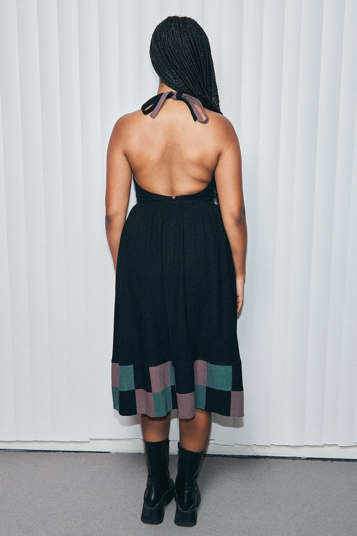 Mama Mia Linen Apron Dress Black/Green sold by Fashion Brand Company product image thumbnail 2