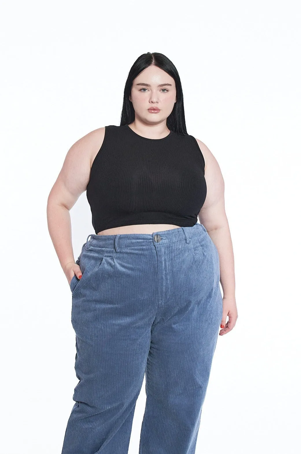 Tencel Rib Crop Tank BLACK sold by Fashion Brand Company product image thumbnail 4