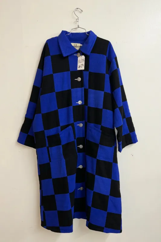 Scrap #29 Blue/Black Chessboard Coat XL/1X made by Fashion Brand Company