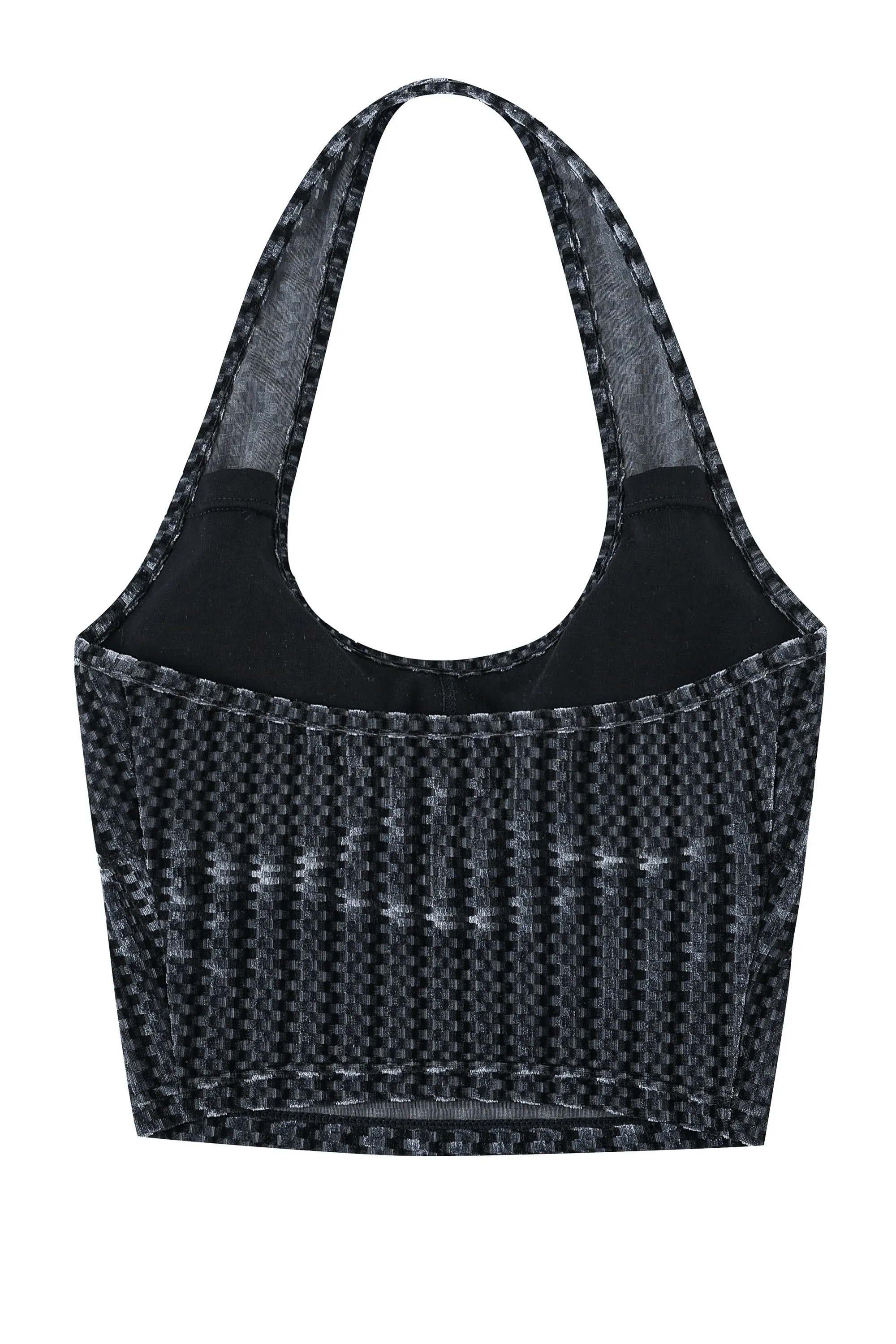 Steel Textured Velvet Bra Halter Top sold by Fashion Brand Company product image thumbnail 4