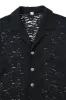 Black Lace Loose Button Down sold by Fashion Brand Company