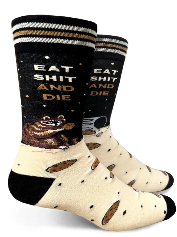 Eat Shit & Die Mens Crew Socks sold by Forest Ink