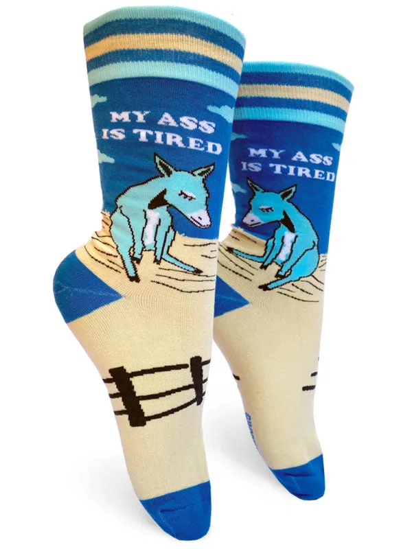 My Ass is Tired Womens Crew Socks sold by Forest Ink