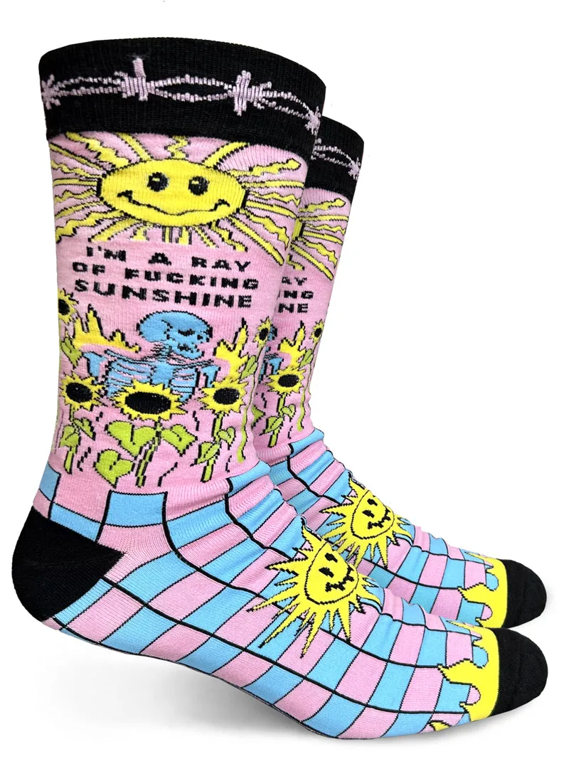 I'm A Ray Of Fucking Sunshine Mens Crew Socks sold by Forest Ink