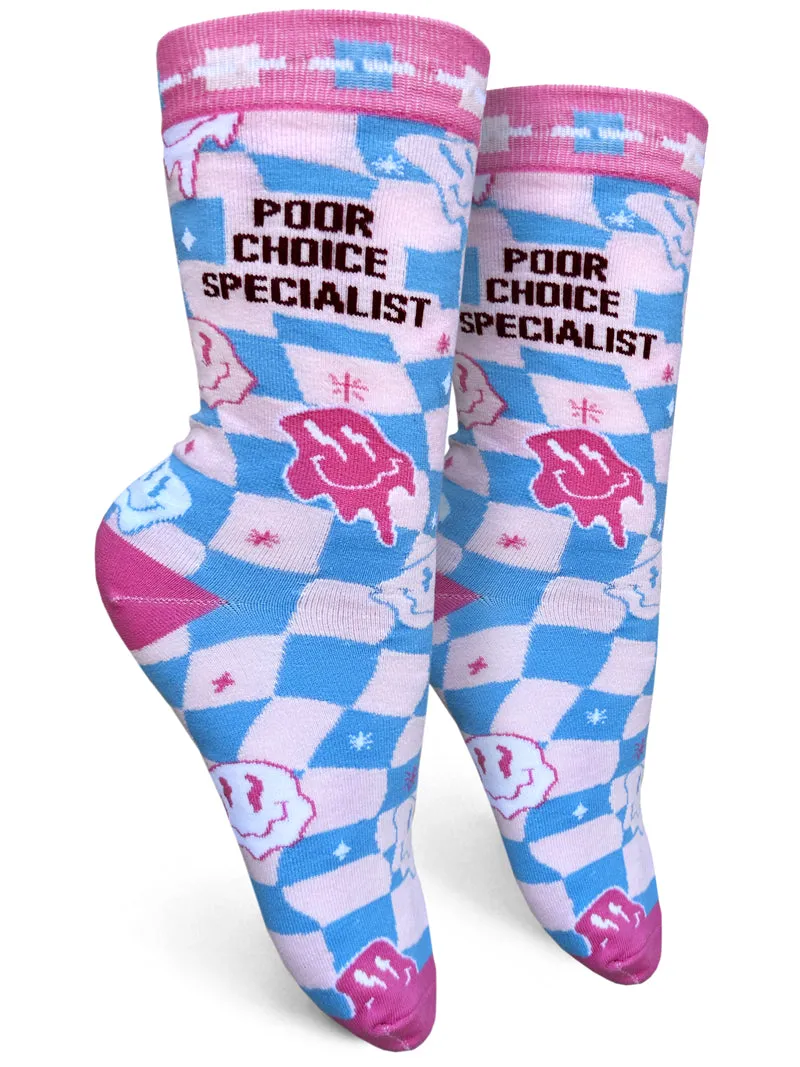 Poor Choice Specialist Womens Crew Socks sold by Forest Ink