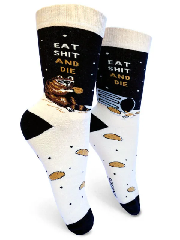 Eat Shit and Die Womens Crew Socks sold by Forest Ink