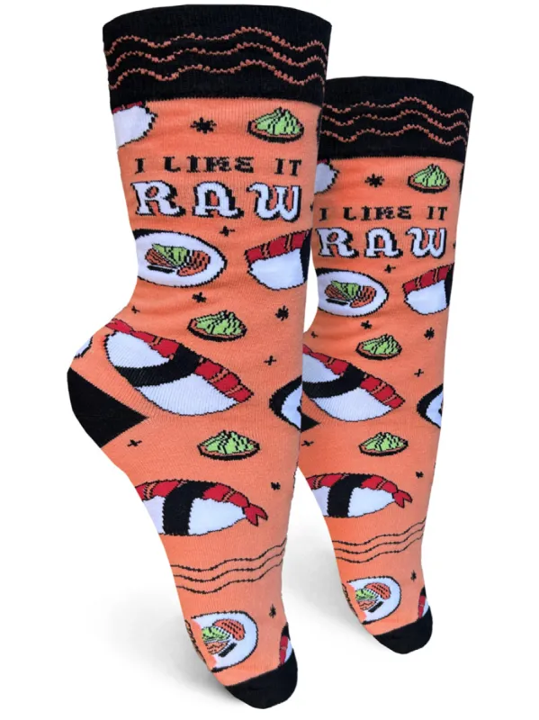 I Like It Raw Womens Crew Socks sold by Forest Ink