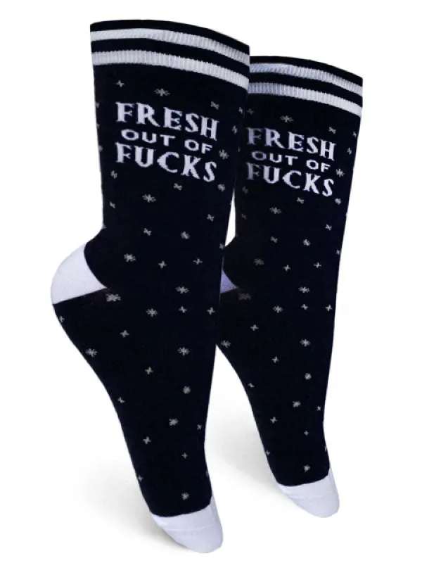 Fresh out of Fucks Womens Crew Socks sold by Forest Ink