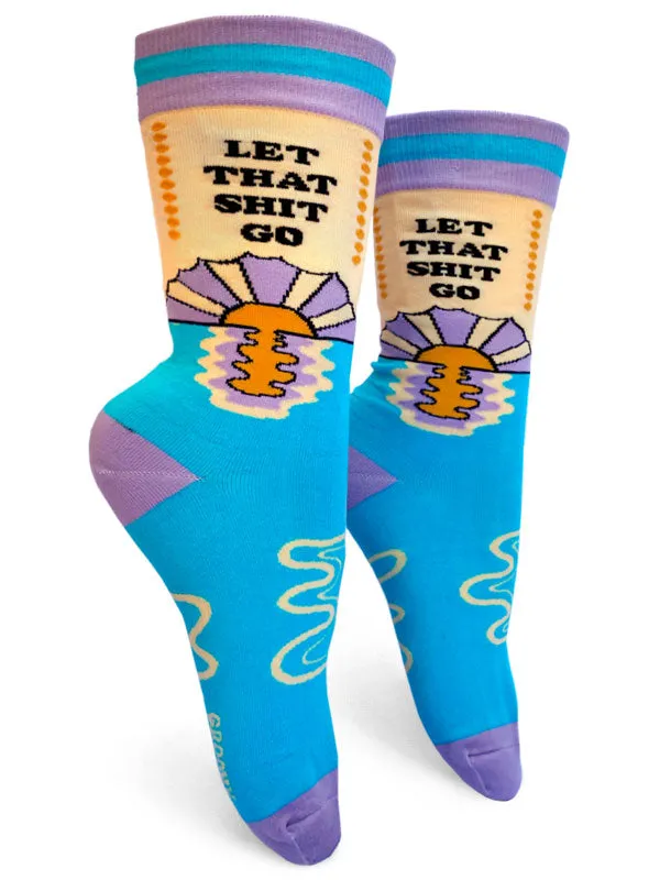 Let That Shit Go Womens Crew Socks sold by Forest Ink