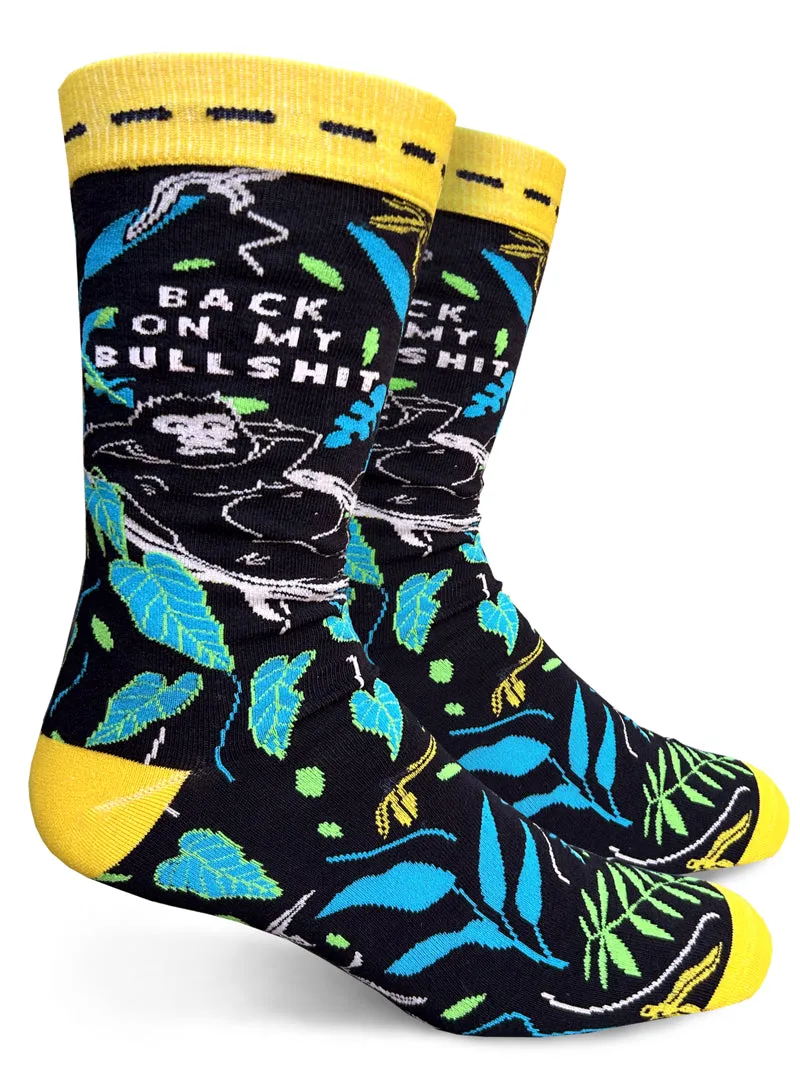 Back On My Bullshit Mens Crew Socks sold by Forest Ink