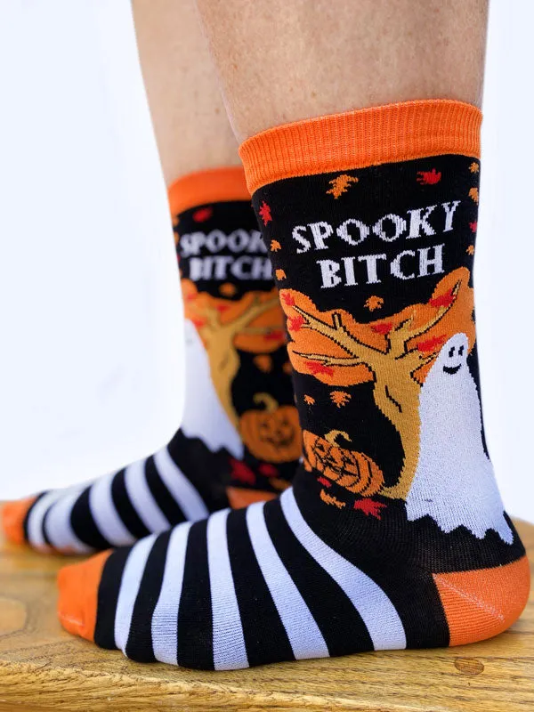 Spooky Bitch Womens Crew Socks sold by Forest Ink product image thumbnail 2