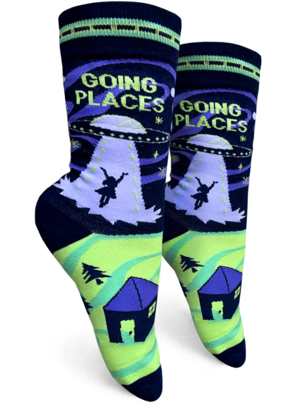 Going Places Womens Crew Socks sold by Forest Ink