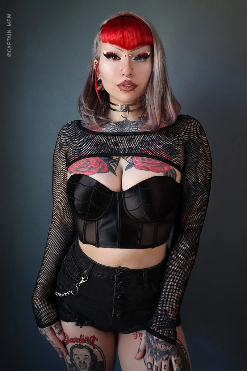 Helena Fishnet Super Crop Top sold by Forest Ink product image thumbnail 4
