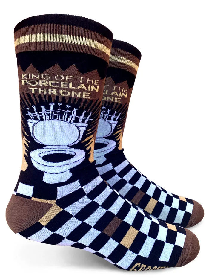 King Of The Porcelain Throne Mens Crew Socks sold by Forest Ink
