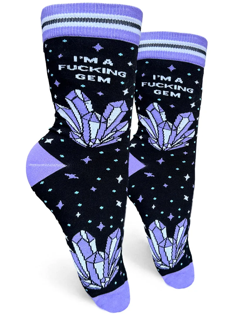 I'm A Fucking Gem Womens Crew Socks sold by Forest Ink