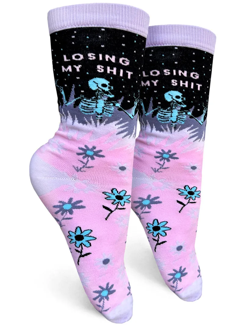 Losing My Shit Womens Crew Socks sold by Forest Ink