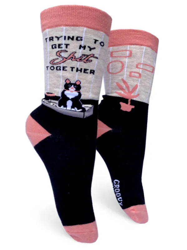 Trying Cat Women’s Crew Socks sold by Forest Ink