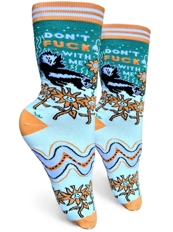Don't Fuck With Me Womens Crew Socks sold by Forest Ink