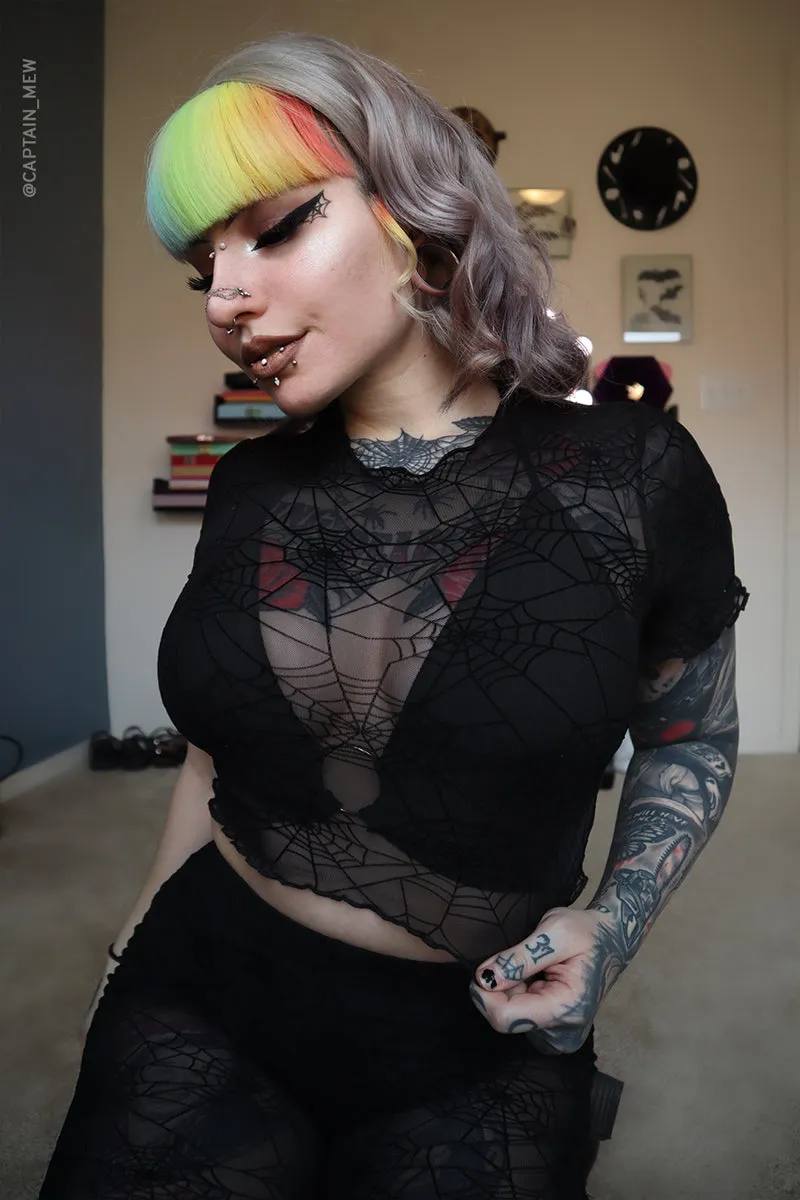 Spiderweb mesh Short Sleeve Top sold by Forest Ink product image thumbnail 2