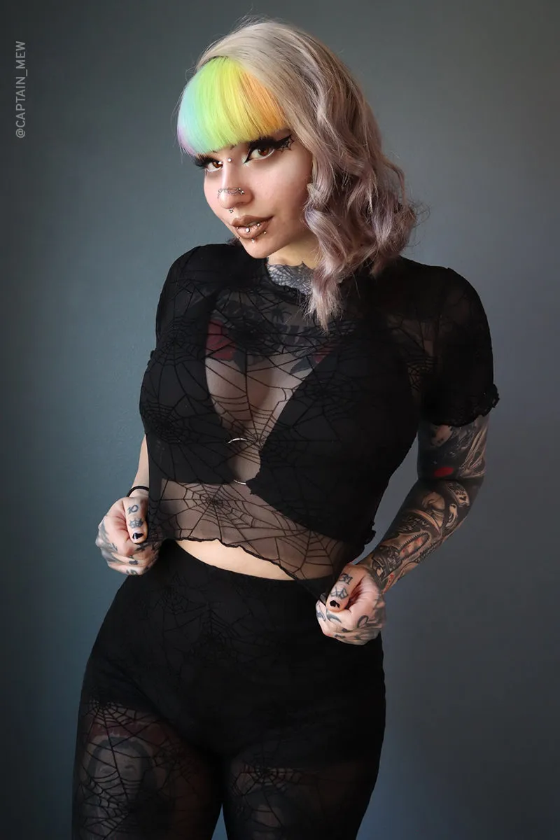 Spiderweb mesh Short Sleeve Top sold by Forest Ink product image thumbnail 4