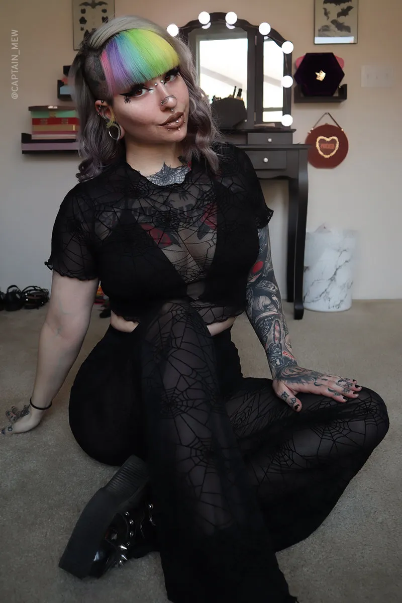 Spiderweb mesh Short Sleeve Top sold by Forest Ink product image thumbnail 5