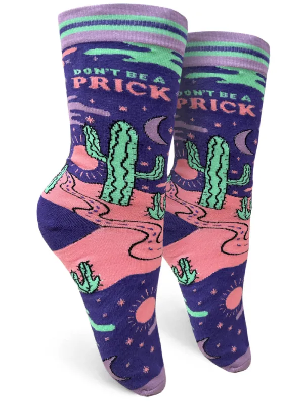 Don’t be a Prick Womens Crew Socks sold by Forest Ink