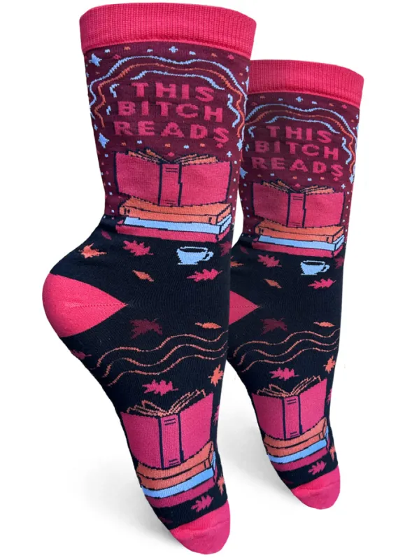This Bitch Reads Womens Crew Socks sold by Forest Ink
