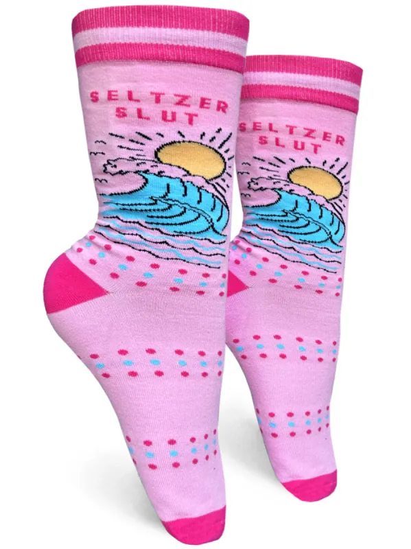 Seltzer Slut Womens Crew Socks sold by Forest Ink