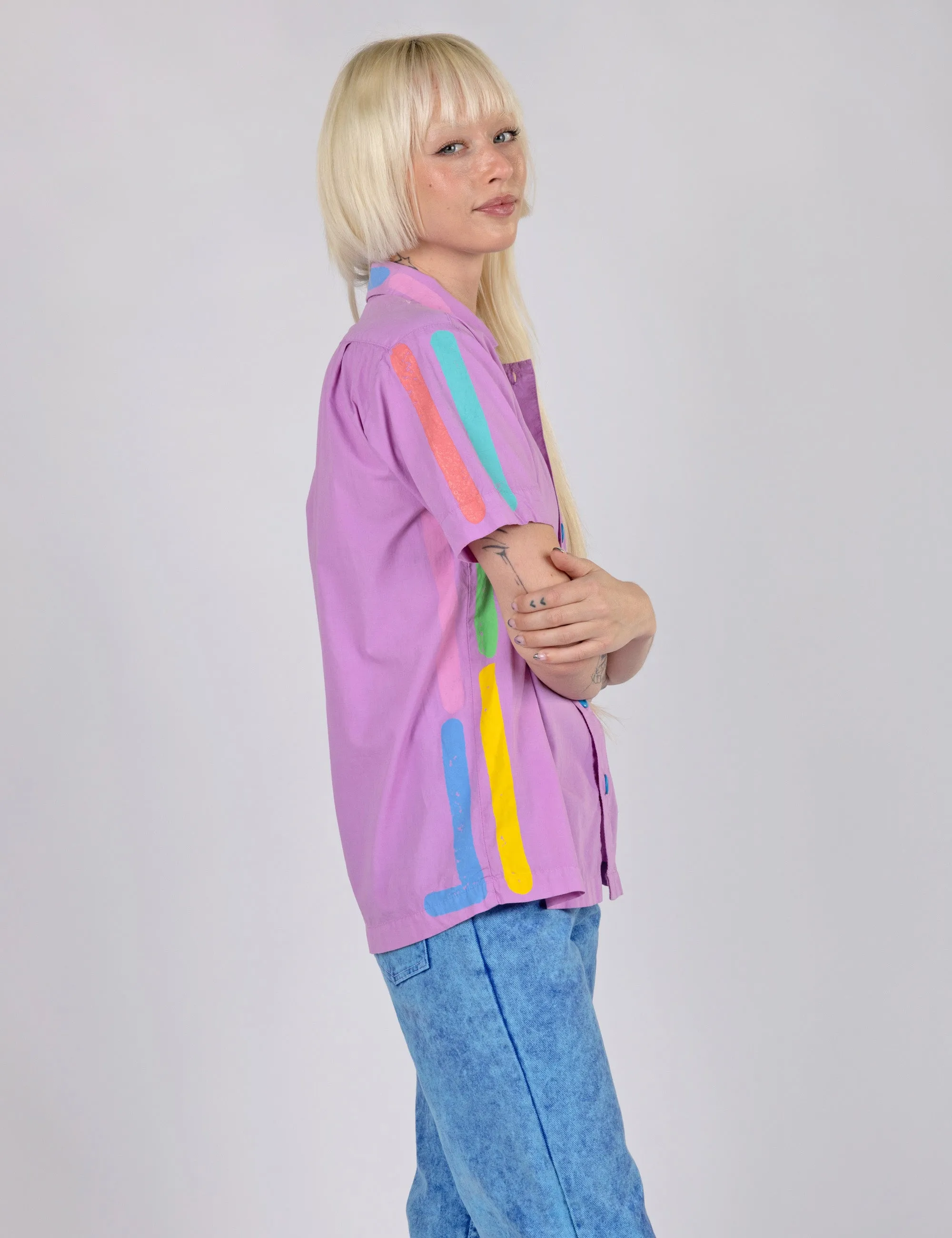 Neon Lines Tropical Button Up sold by Mokuyobi product image thumbnail 2