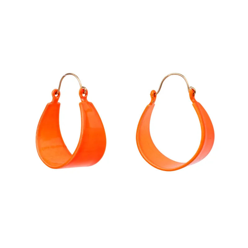 Orange Hoop Vintage Earrings sold by Mokuyobi