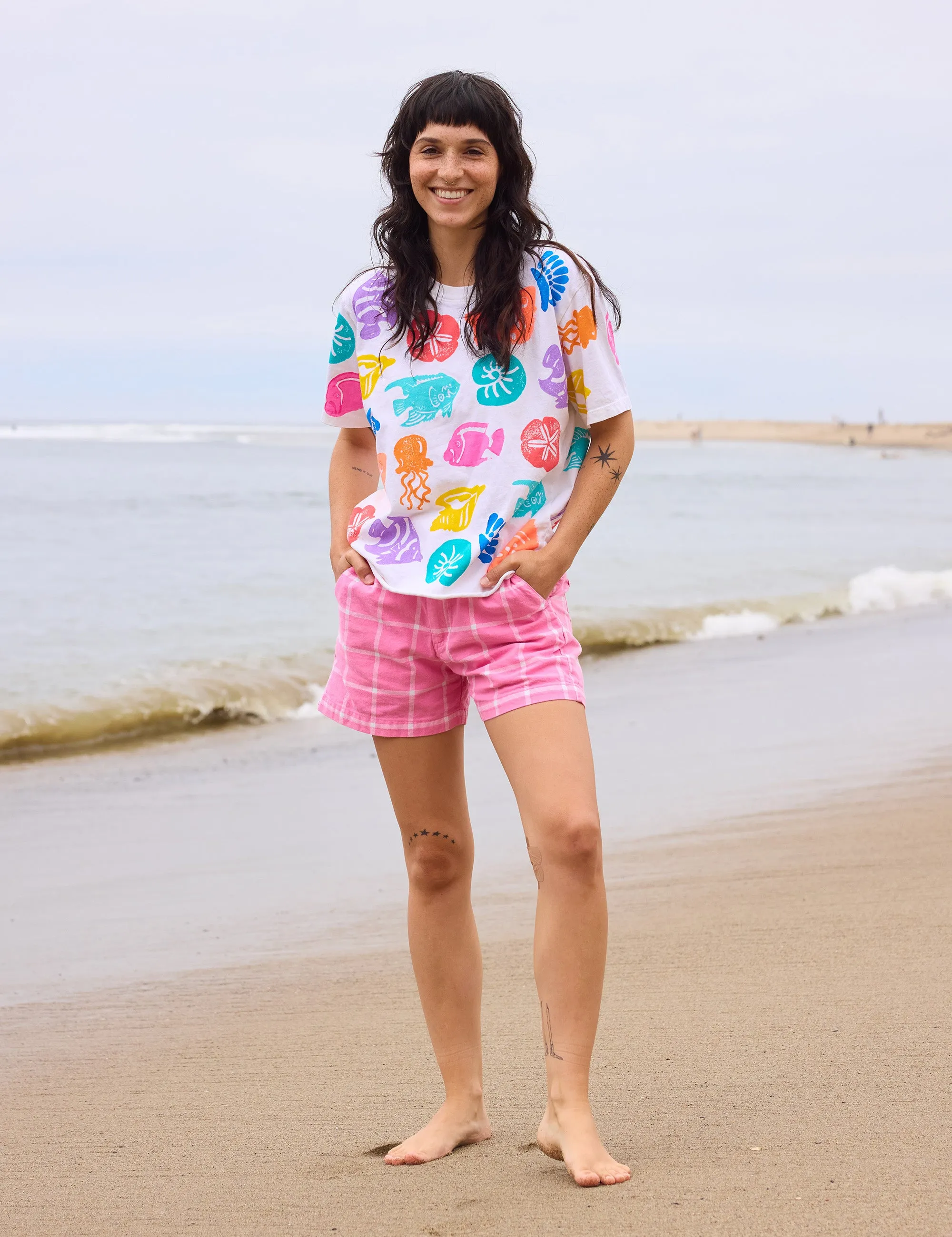 Painted Fish Crop Tee sold by Mokuyobi product image thumbnail 3