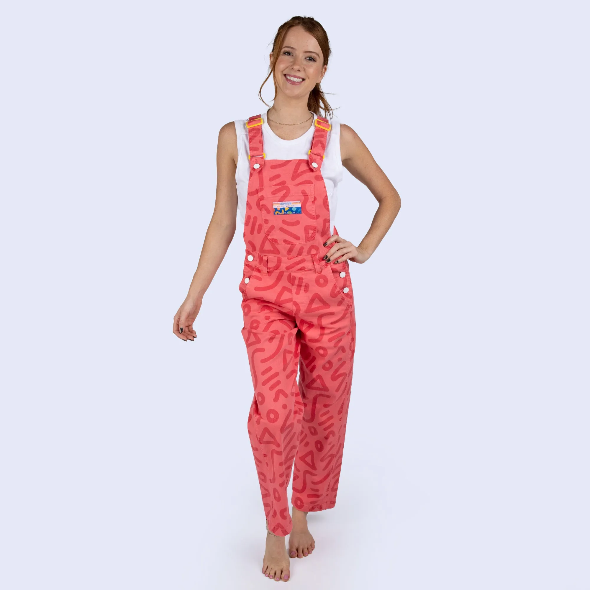 Watermelon Zap Overalls sold by Mokuyobi